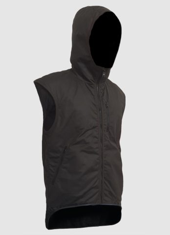 Oilskin Wax Brown Vest with Hood; NZ Made Quality | Styx Mill