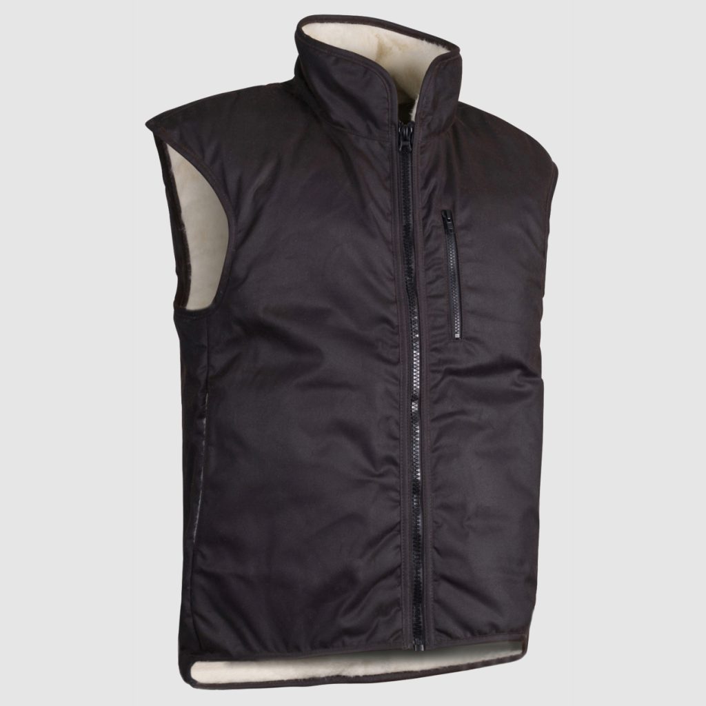 Oilskin Wax 'Province' Vest; NZ Made Quality Styx Mill